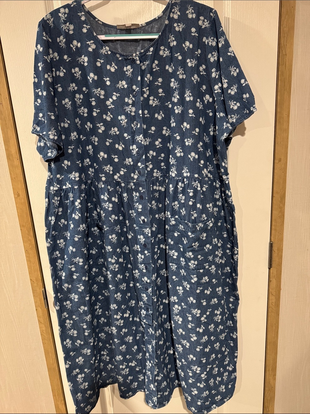 Woman Within Denim Floral Midi Dress